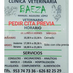 Horario de apertura Clínica Veterinaria Baeza, 