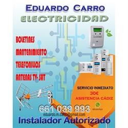 Horario de apertura Eduardo Carro Electricidad Instalador Autorizado, Cádiz