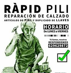 Horario de apertura Ràpid Pili zapatero, Barcelona
