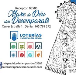 Horario de apertura Loterías y Apuestas del Estado Virgen de los Desamparados Dénia.recp. 03505,