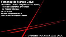 Horario de apertura Fernando de Marcos. ARQUITECTO TÉCNICO JACA - APAREJADOR, Jaca