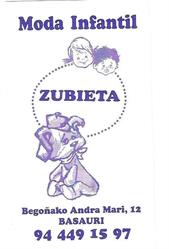 Horario de apertura Moda Infantil Zubieta, Basauri