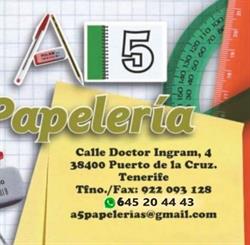 Horario de apertura Papeleria A5, Puerto de la Cruz