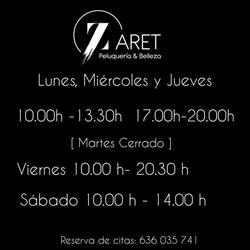 Horario de apertura Zaret Peluquería & Belleza, Badajoz