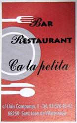 Horario de apertura Restaurant Ca La Petita, Sant Joan de Vilatorrada