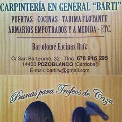 Horario de apertura Carpinteria En General BARTI, Pozoblanco