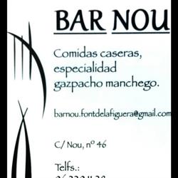 Horario de apertura Bar Nou, La Font de la Figuera