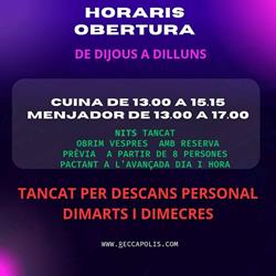 Horario de apertura Reccapolis, Ripoll