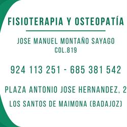 Horario de apertura Fisioterapia y Osteopatía José Manuel Montaño Sayago, Los Santos de Maimona