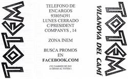 Horario de apertura Totem, Vilanova del Camí