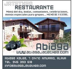 Horario de apertura Restaurante Abiaga Jatetxea, Amurrio