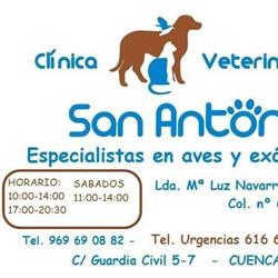 Horario de apertura Clínica Veterinaria Urgencias San Antón, Cuenca
