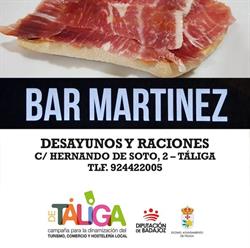 Horario de apertura Cafetería Martínez, Táliga