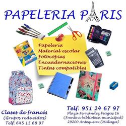 Horario de apertura Papelería París Academia de Francés y clases particulares, Antequera