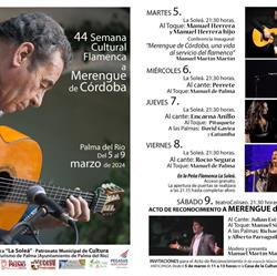 Horario de apertura Peña Flamenca La Soleá, Palma del Río