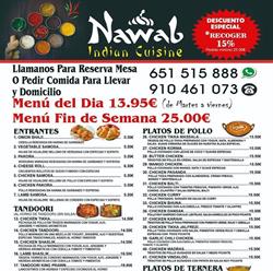 Horario de apertura Nawab Indian Cuisine, Madrid