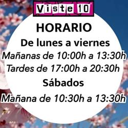 Horario de apertura VISTE 10, Jávea