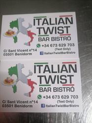 Horario de apertura Italian Twist Bar Bistró, Benidorm