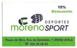 Horario de apertura Moreno Sport, Ávila