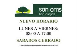 Horario de apertura RECICLAJES SON OMS, Palma de Mallorca