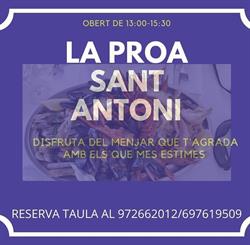 Horario de apertura La Proa De San Antonio, Sant Antoni de Calonge