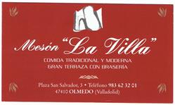 Horario de apertura Mesón La Villa, Olmedo