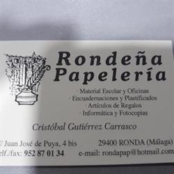 Horario de apertura Rondeña de papeleria, Ronda