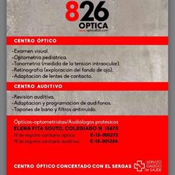 Horario de apertura Óptica 826, Narón