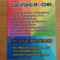 Horario de apertura LOcutorio Rocha, Pamplona