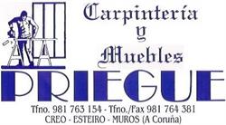 Horario de apertura Carpintería y Muebles Priegue, Esteiro