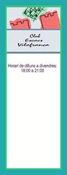 Horario de apertura Club Escacs Vilafranca, Vilafranca del Penedes
