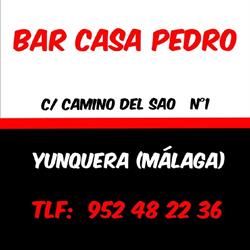 Horario de apertura Bar Casa Pedro, Yunquera