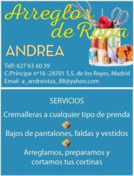 Horario de apertura Arreglo de ropa Andrea, San Sebastián de los Reyes