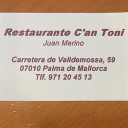 Can Toni en Palma de Mallorca (Nord) - Horario de apertura