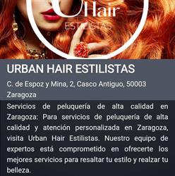 Urban Hair Estilistas en Zaragoza (Casco Antiguo) - Horario de apertura