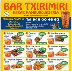 Horario de apertura Kebab txirimiri, Basauri