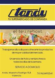 Supermercado Tandy El Teu Rebost en Valencia (Campanar) - Horario de apertura