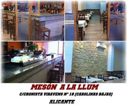 Horario de apertura Mesón a la llum, Alicante