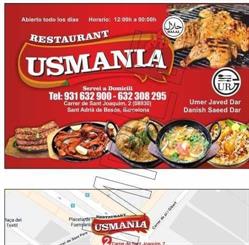 Horario de apertura Usmania Restaurant Sant Adrian Del Besos, Sant Adria de Besos
