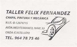 Horario de apertura Talleres Félix, Onda