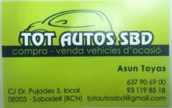 Horario de apertura Tot Autos Sbd, Sabadell