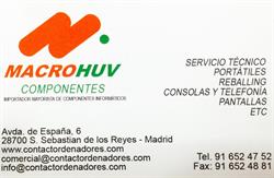 Horario de apertura Macrohuv componentes, San Sebastián de los Reyes