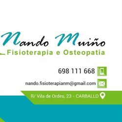 Horario de apertura Nando Muiño Fisioterapia e Osteopatía, Carballo