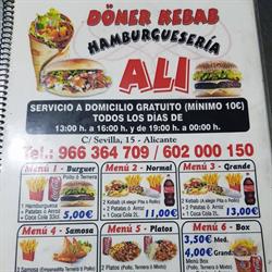 Horario de apertura Ali Döner Kebab Bar & Hamburguesería, Alicante
