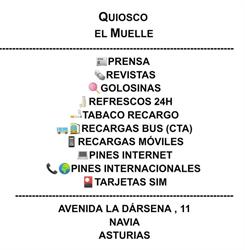 Horario de apertura Quiosco El Muelle - Navia, 