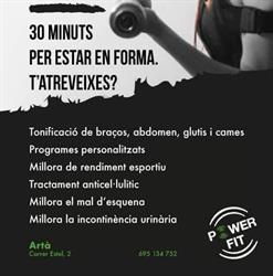 Horario de apertura Power Fit, Arta