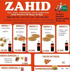 Zahid Pizzería en Valencia (Jesús) - Horario de apertura