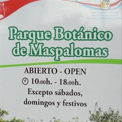 Horario de apertura Parque Botánico de Maspalomas,