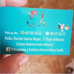 Horario de apertura Peluquería y Estética Unisex Rosa SanN, Orihuela