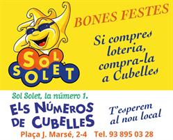 Horario de apertura Loteria Sol Solet Cubelles, 